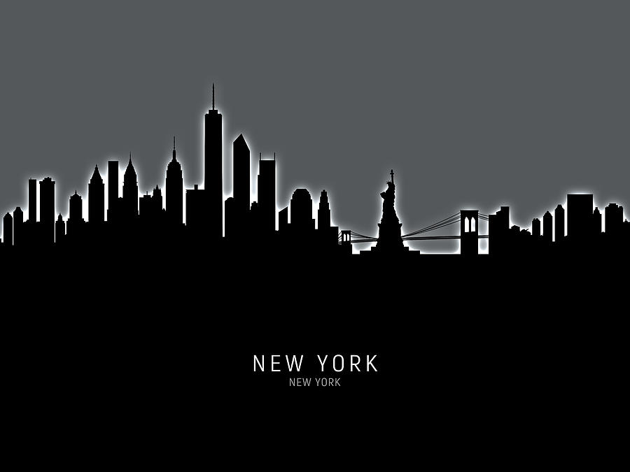 New York Skyline #58 Digital Art by Michael Tompsett
