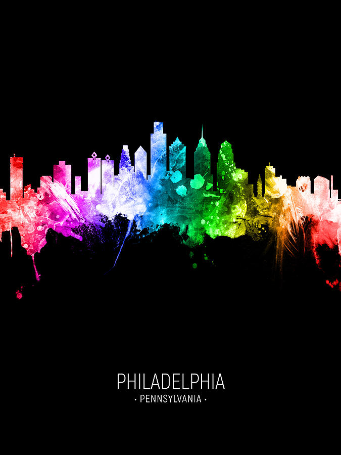 Philadelphia Pennsylvania Skyline #58 Digital Art by Michael Tompsett