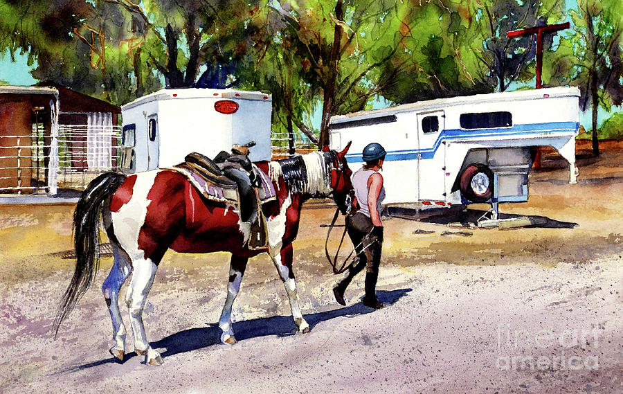 #588 Pine Trails Horse Ranch #588 Painting by William Lum