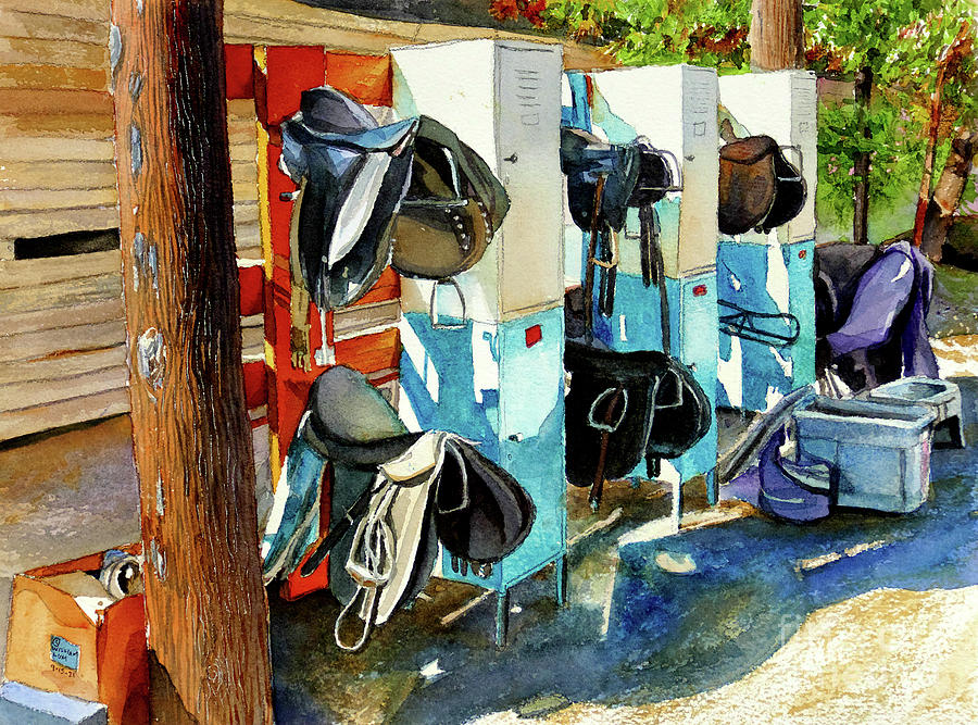 #589 Saddles #589 Painting by William Lum