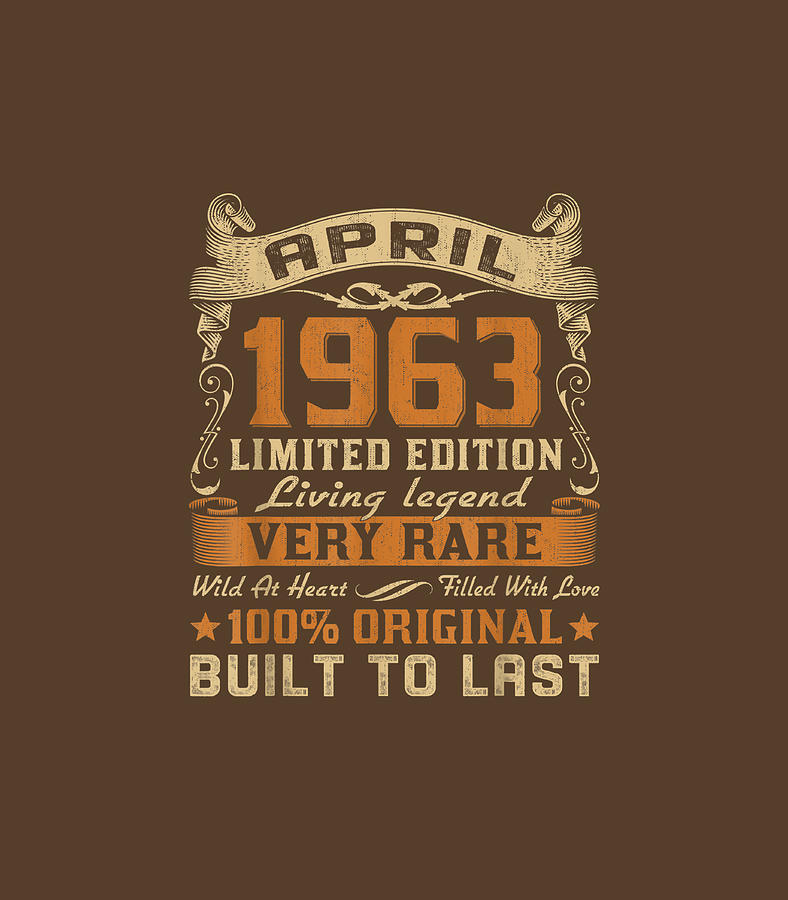 58th Birthday 58 Years Old Retro Vintage April 1963 Digital Art By