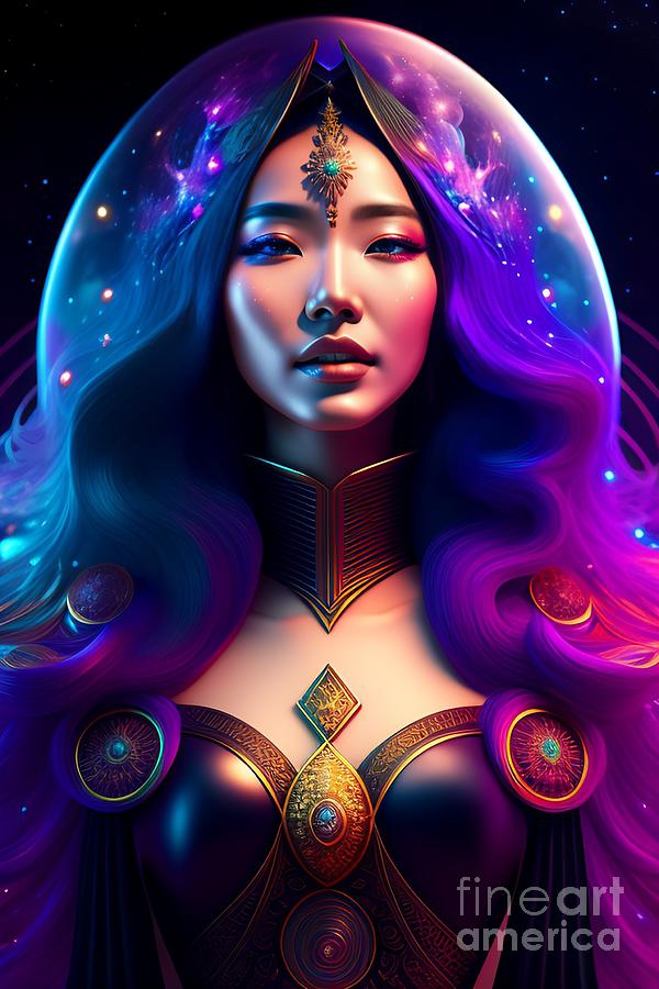 Beautiful cosmic sorceress nebulas galactic Digital Art by Boon Mee ...