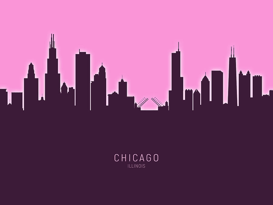 Chicago Illinois Skyline #59 Digital Art by Michael Tompsett