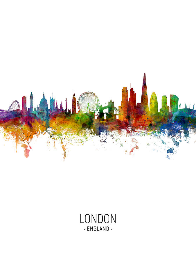 London Digital Art - London England Skyline #59 by Michael Tompsett