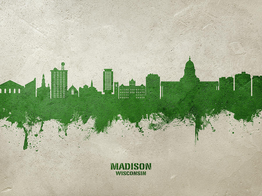 Madison Wisconsin Skyline #59 Digital Art by Michael Tompsett
