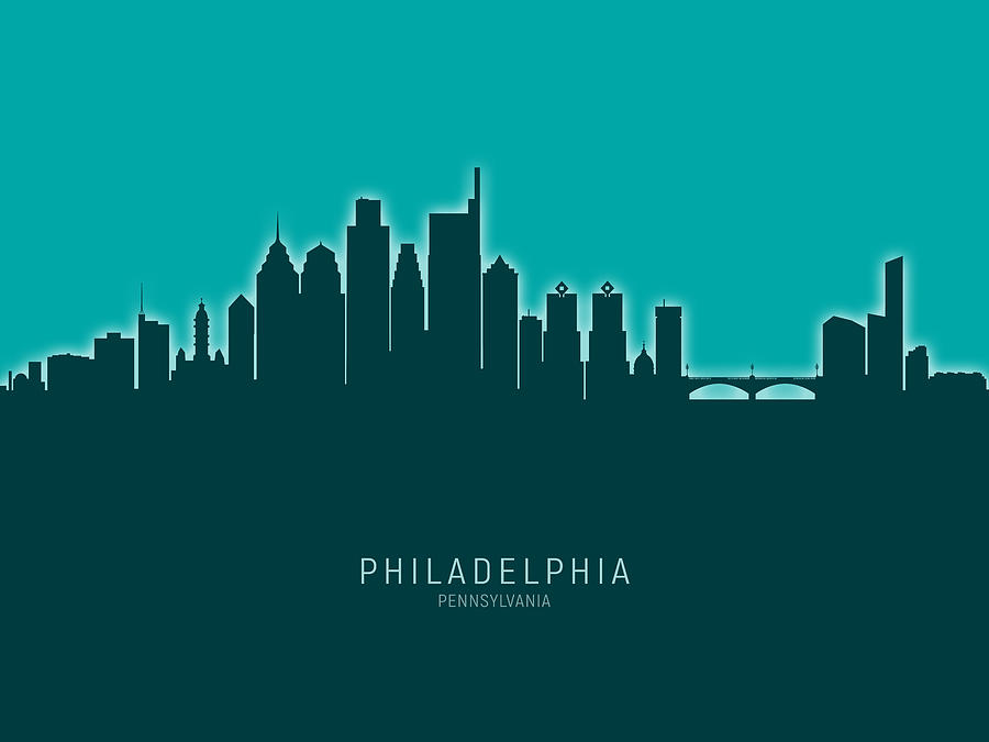 Philadelphia Pennsylvania Skyline #59 Digital Art by Michael Tompsett