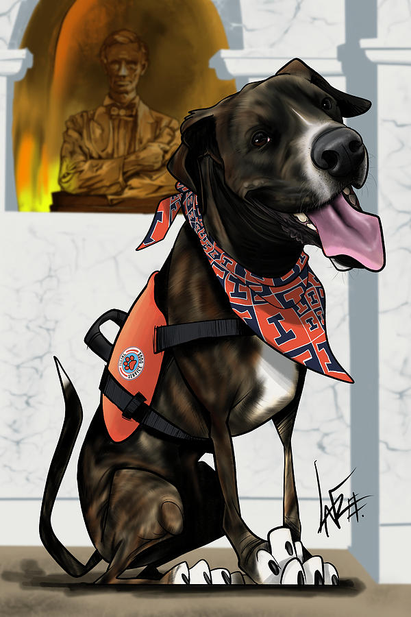 5909 Graffy Drawing by Canine Caricatures By John LaFree