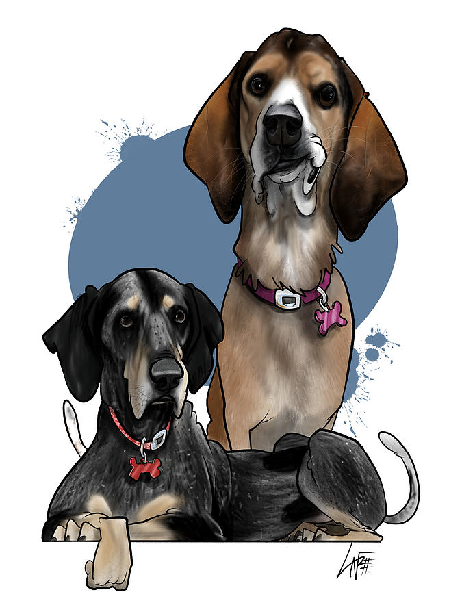 5985 Loveless Drawing by Canine Caricatures By John LaFree