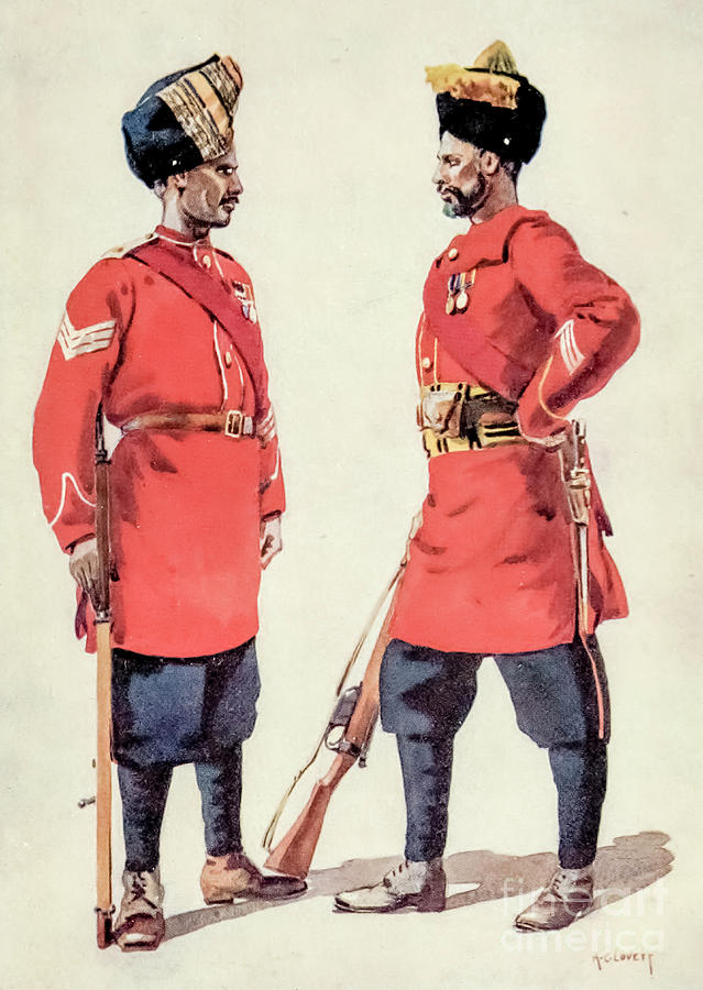 5th Light Infantry and 6th Jat Light Infantry q3 Painting by Historic Illustrations