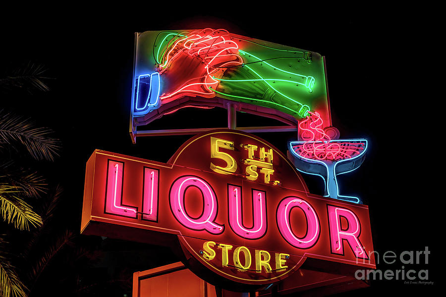 5th Street Liquor Store Neon Sign Photograph by Aloha Art