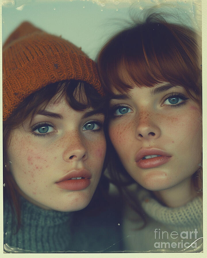 2 women with pimples and moles around the face  by Asar Studios #6 Painting by Celestial Images