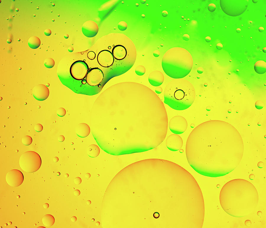 Abstract, image of oil, water and soap with colourful background Photograph by Michalakis Ppalis