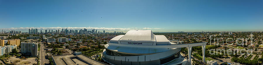 Aerial panorama Loan Depot Park Miami Photograph by Felix Mizioznikov ...