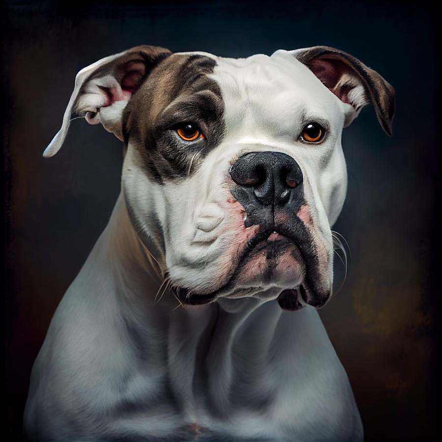 American Bulldog Portrait Mixed Media by Stephen Smith Galleries - Fine ...