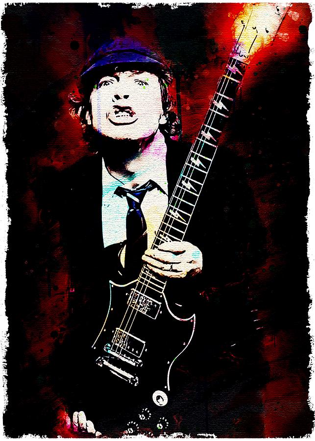 Angus Young Digital Art by Joseph On