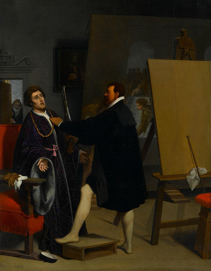 Aretino in the Studio of Tintoretto by Jean-Auguste-Dominique Ingres Aretino in the Studio of Tintoretto by Jean-Auguste-Dominique Ingres