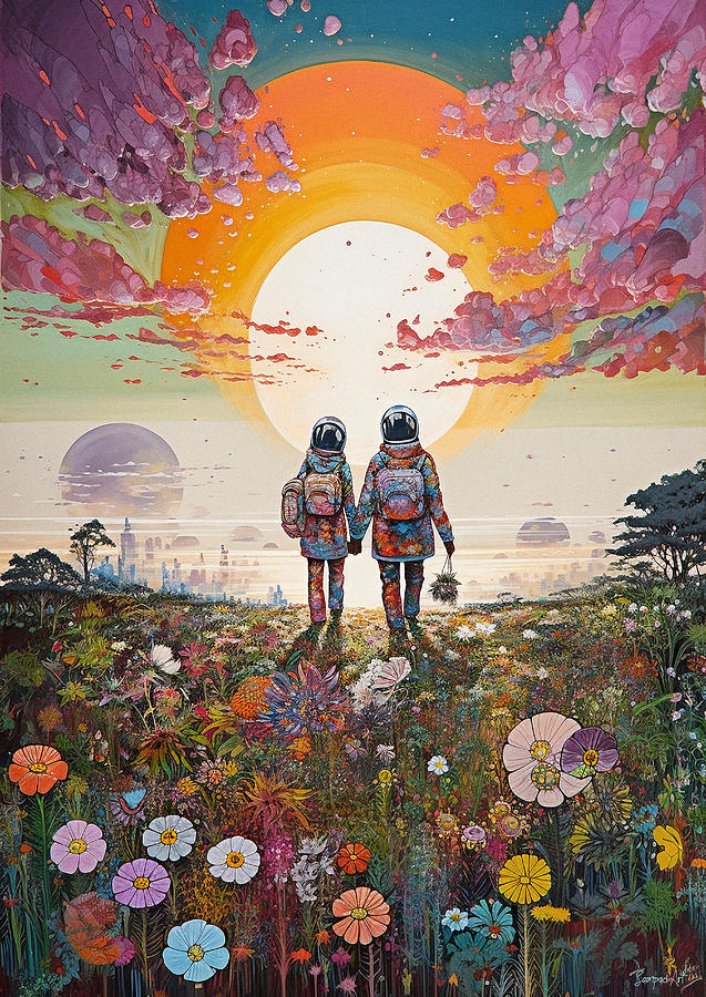 Astronaut Lovers - Print - Limited Editions Digital Art by SampadArt ...