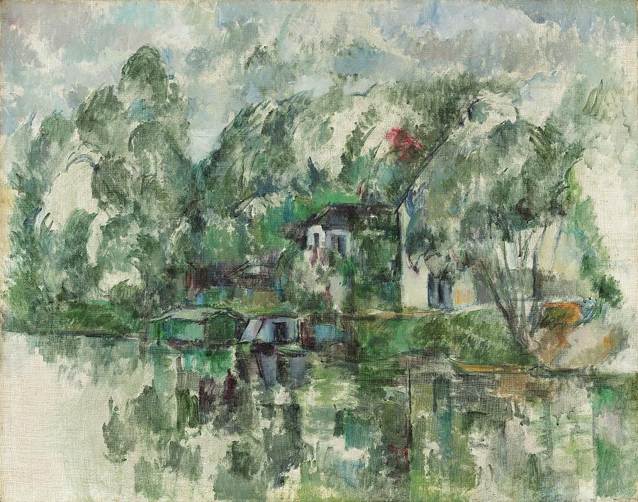 Paul Cezanne Painting - At the Waters Edge #6 by Paul Cezanne