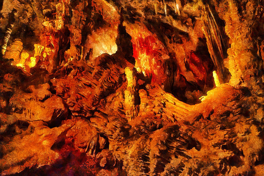 Aven dOrgnac, a dripstone cave in the south of France #6 Digital Art by Gina Koch