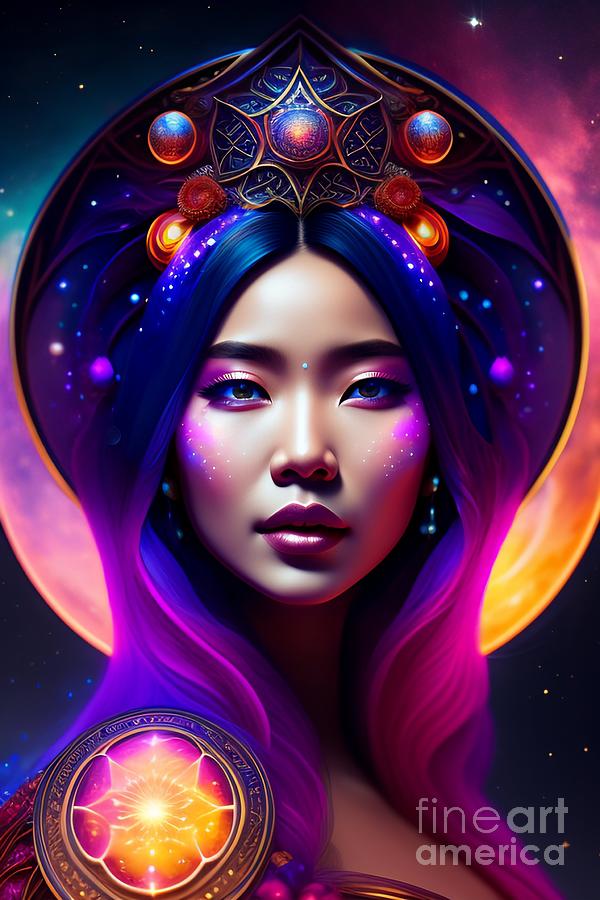 Beautiful cosmic sorceress nebulas galactic Digital Art by Boon Mee ...