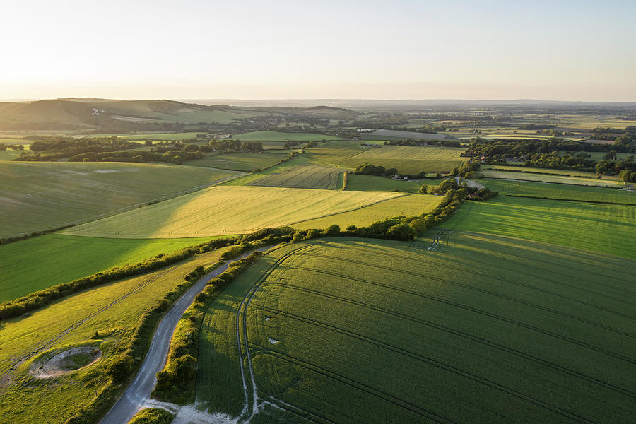 Beautiful Drone Landscape Image Over Lush Green Summer English C Photograph