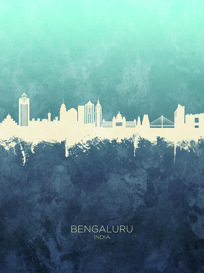 Bengaluru Skyline India Bangalore #6 Digital Art by Michael Tompsett