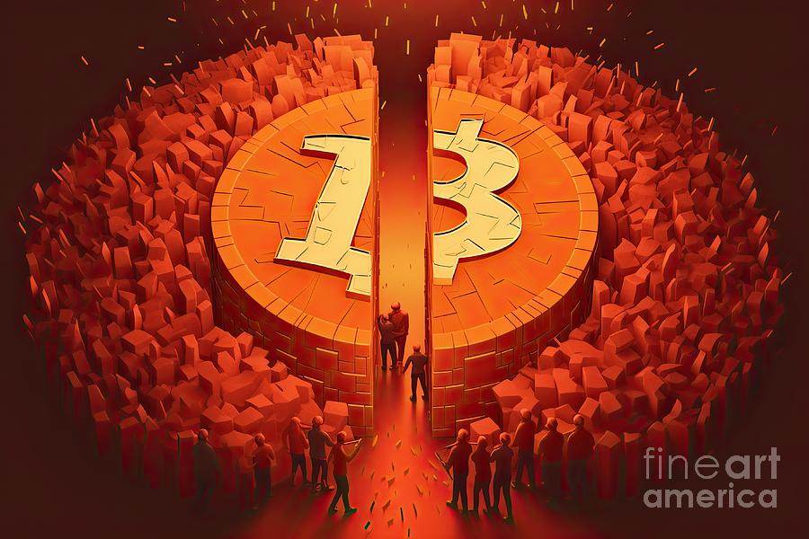 Bitcoin Halving concept #6 Digital Art by Benny Marty