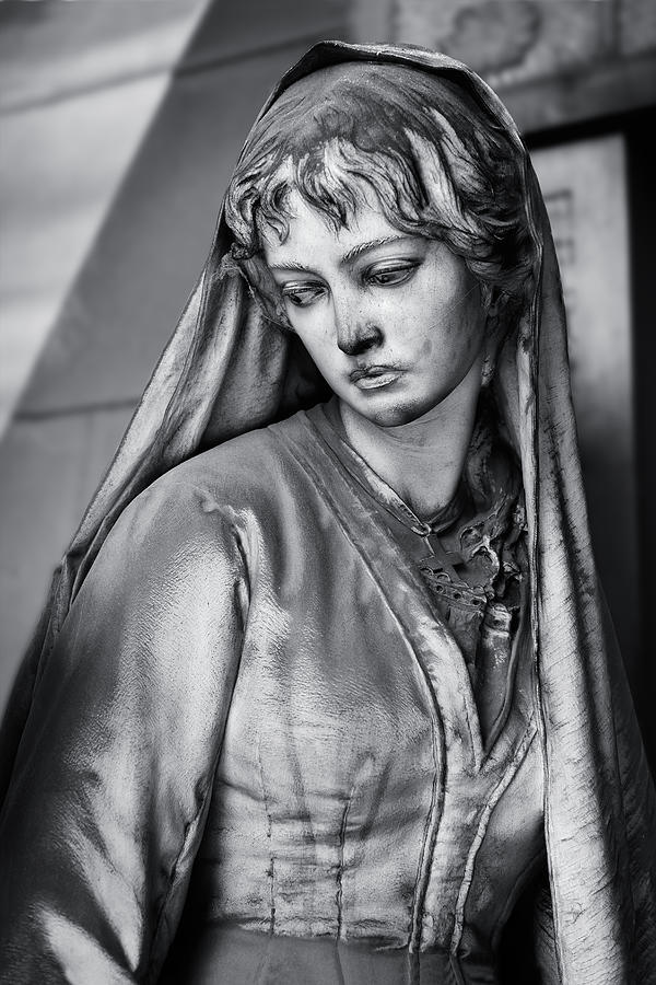 Immortal Stone - Black and white photo of the statues of Staglieno, Genoa #8 Sculpture by Paul E Williams