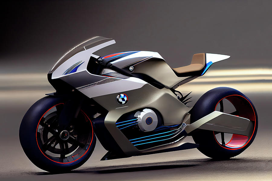 BMW Motorcycle Future Concept Art Digital Art by Tim Hill - Pixels