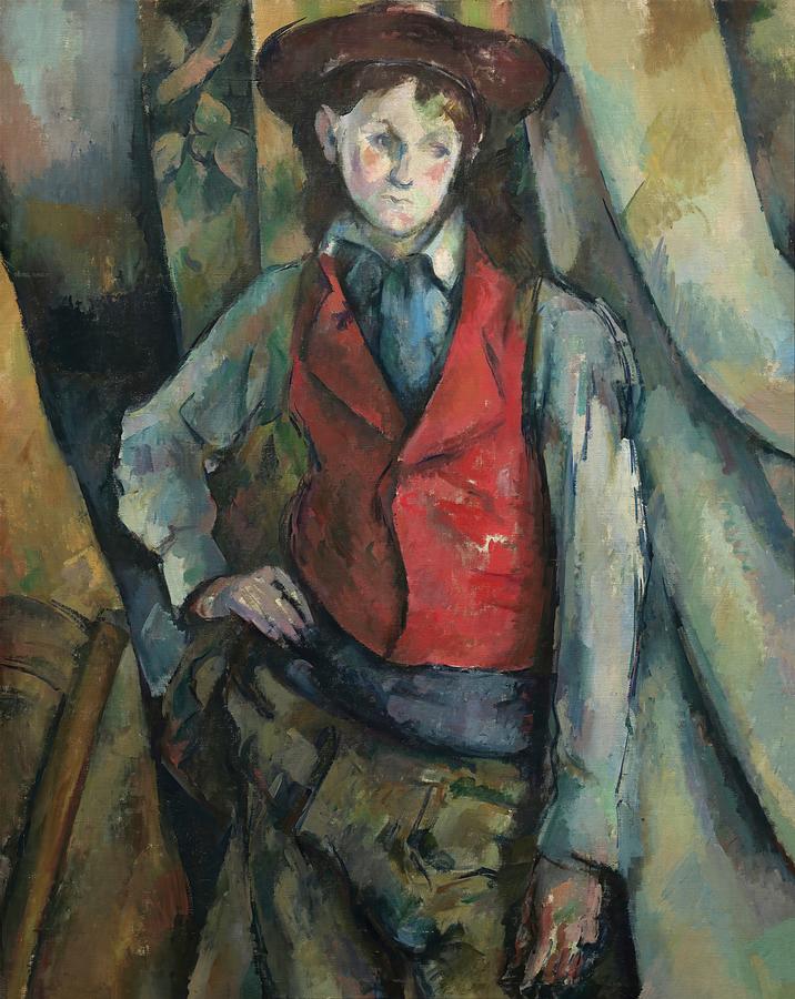 Portrait Painting - Boy in a Red Waistcoat #6 by Paul Cezanne