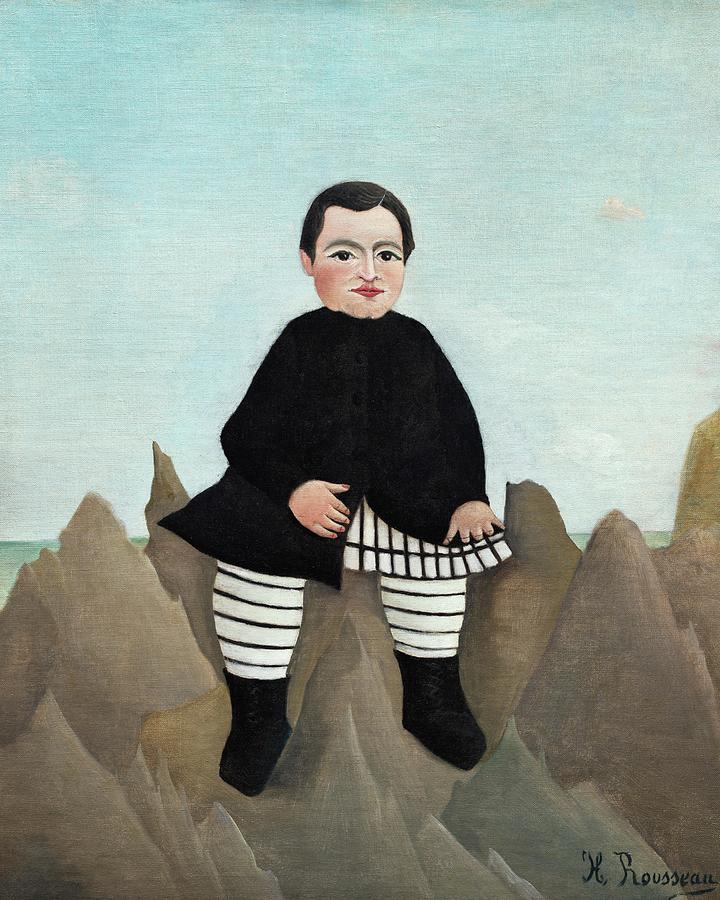 Henri Rousseau Painting - Boy on the Rocks #7 by Henri Rousseau