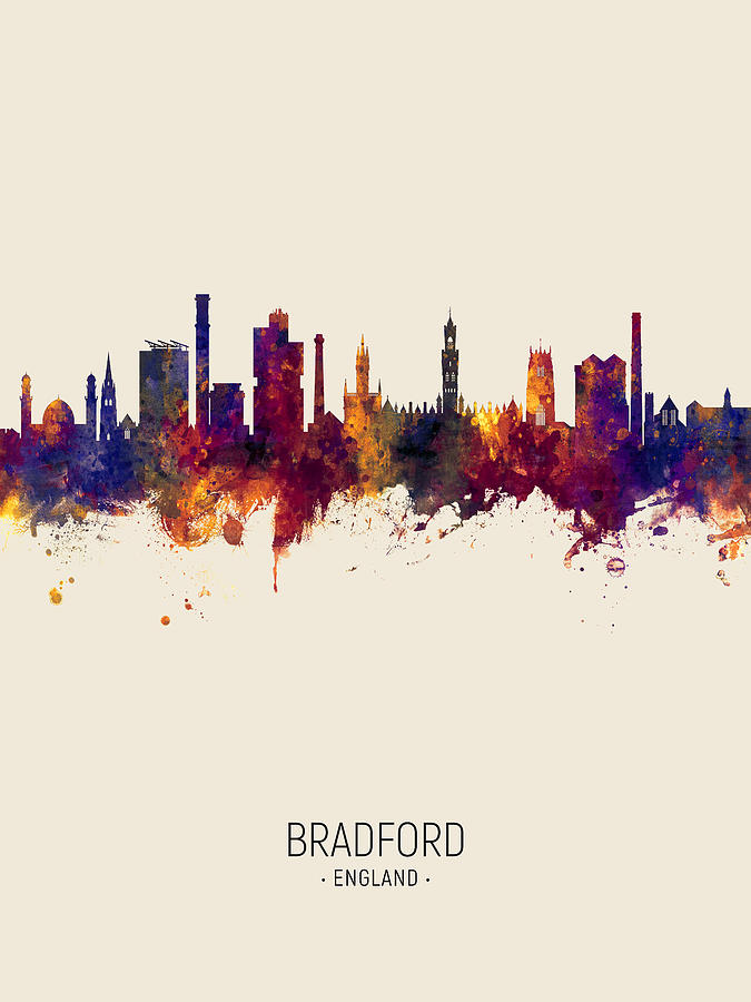Bradford England Skyline #6 Digital Art by Michael Tompsett