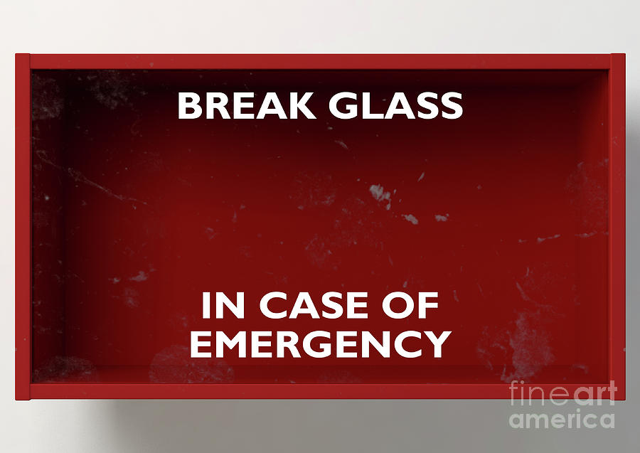 Break In Case Of Emergency Red Box Digital Art