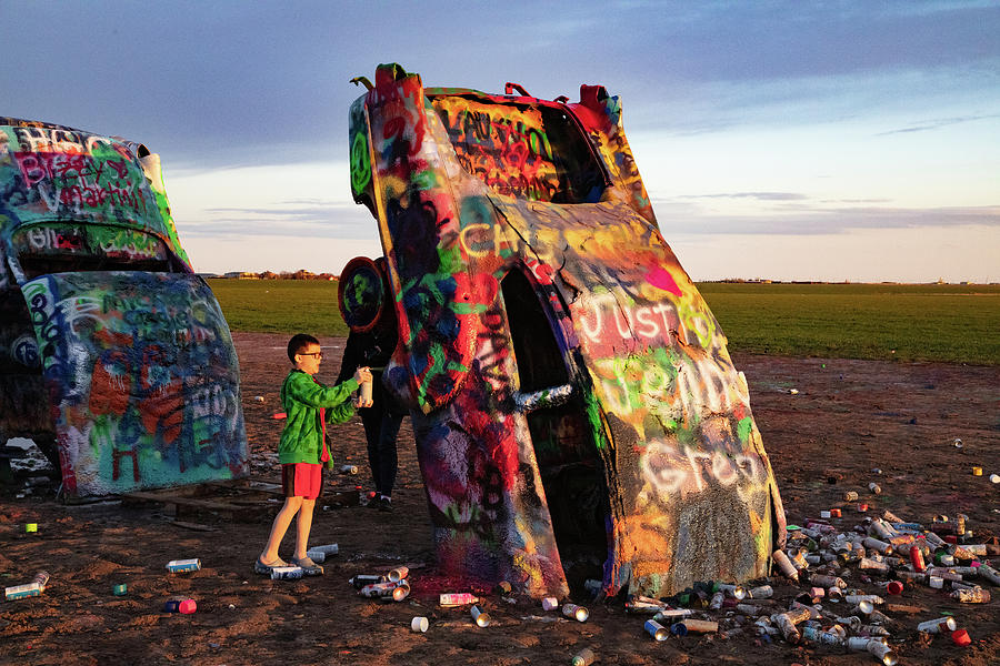 Cadillac Ranch on Historic Route 66 in Amarillo Texas #6 Photograph by Eldon McGraw