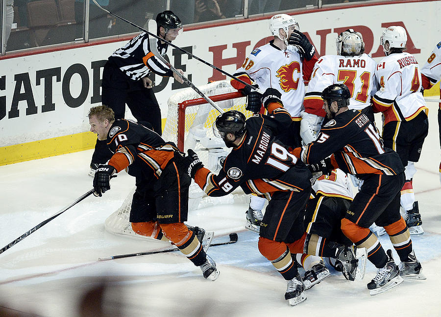 Calgary Flames v Anaheim Ducks - Game Five #6 Photograph by Kevork Djansezian