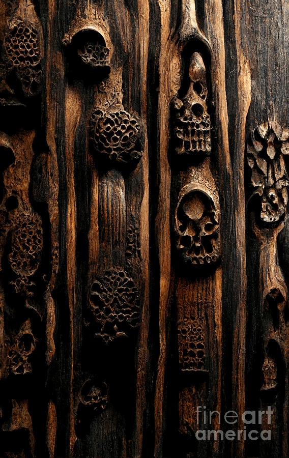 Wood Digital Art - Carved wood #5 by Sabantha