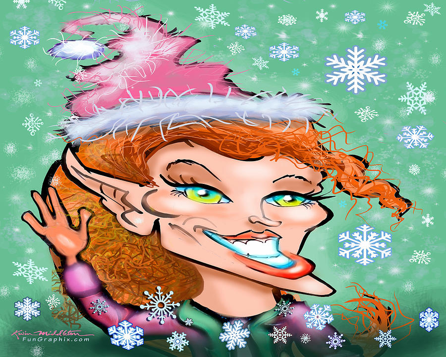 Christmas Elf Digital Art by Kevin Middleton