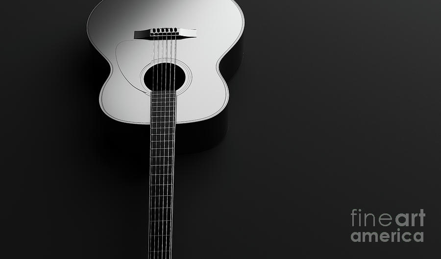 Classical acoustic guitar in black and white. #6 Photograph by Michal Bednarek