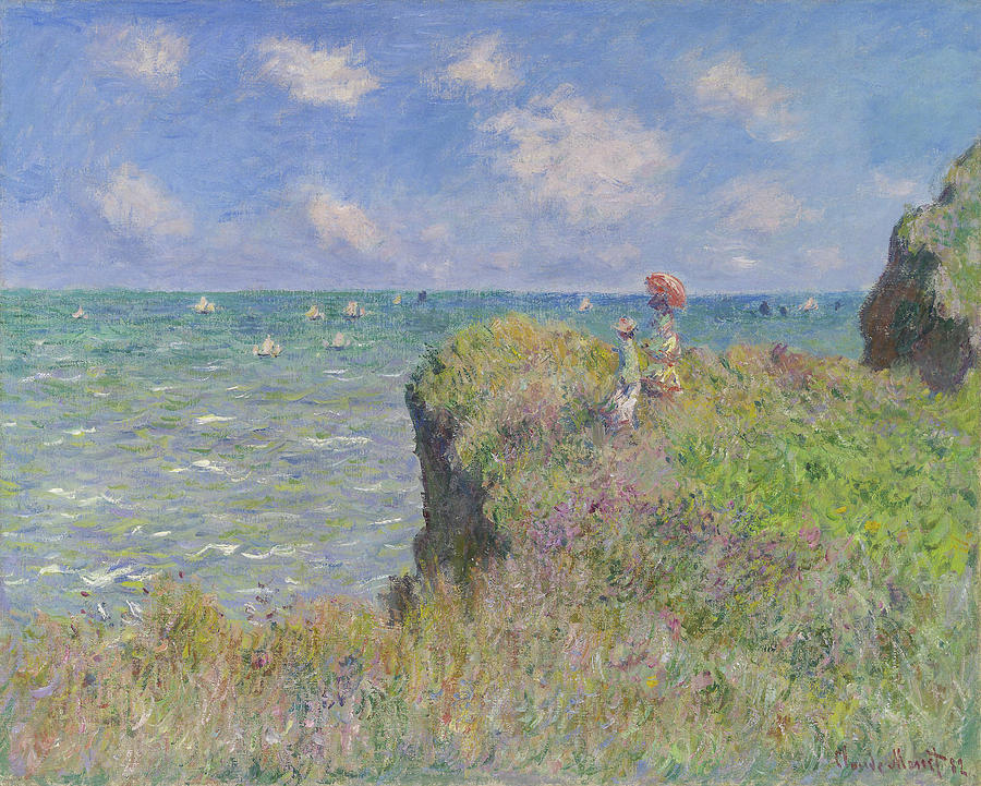 Claude Monet Painting - Cliff Walk at Pourville #6 by Claude Monet