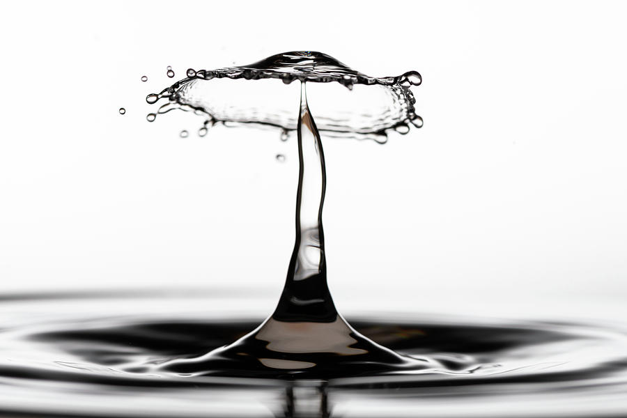 Collision Of Two Water Droplets Hitting The Surface Photograph By 