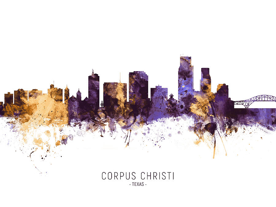 Corpus Christi Texas Skyline Digital Art by Michael Tompsett | Fine Art ...