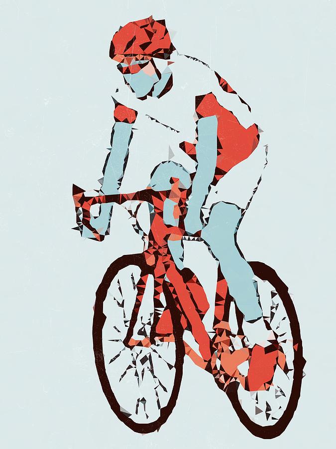Cyclist Artwork Painting by New Art