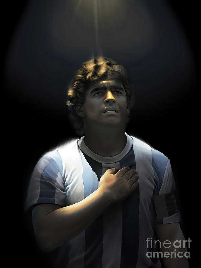 Sports Digital Art - Diego Maradona #6 by Mark Lambert