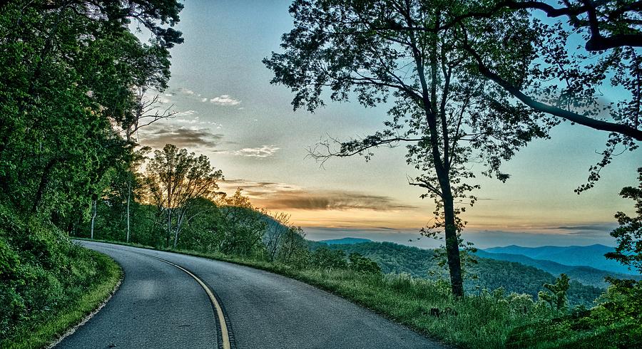 Driving On Blue Ridge Parkway In Spring Photograph