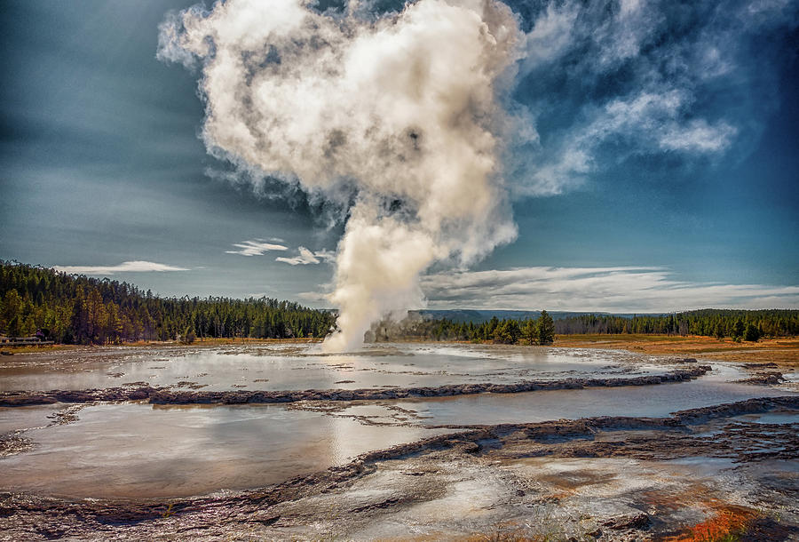 Eruption of Old Faithful geyser at Yellowstone Nationl park #6 Photograph by Alex Grichenko