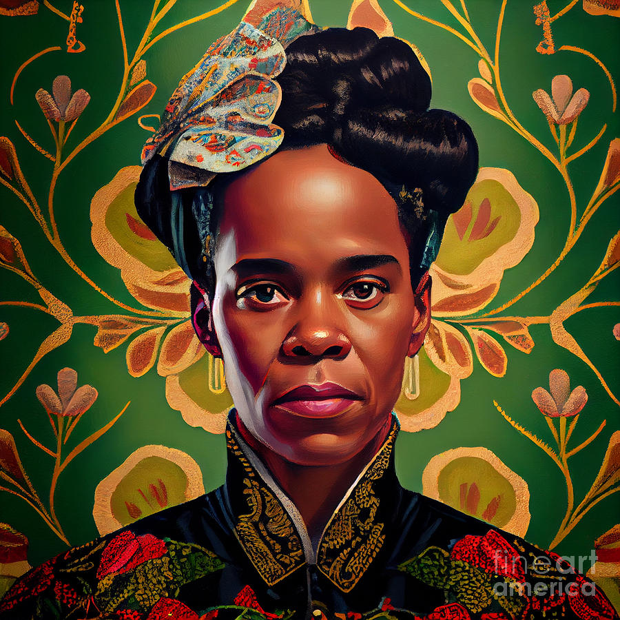 Face of Black woman activist Ella Baker by Asar Studios Digital Art by ...