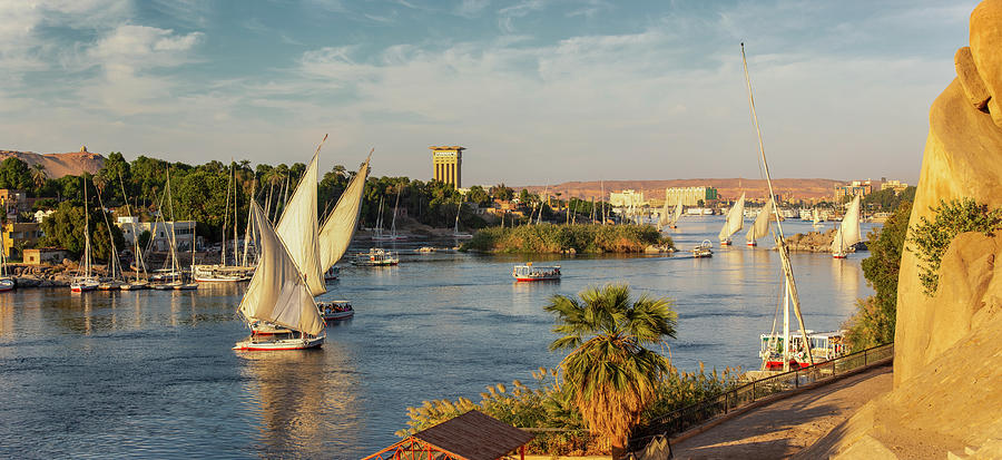 felucca boats on Nile river in Aswan #6 Photograph by Mikhail Kokhanchikov
