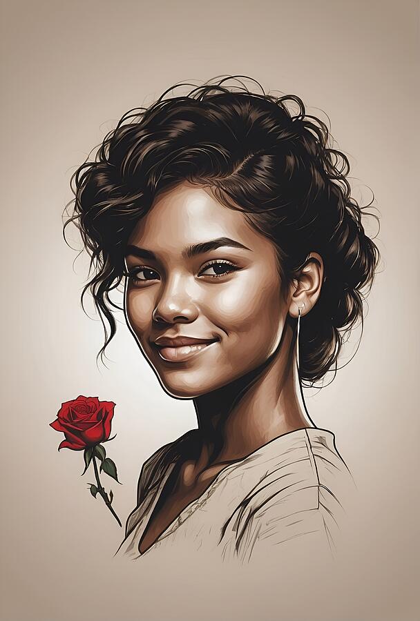 Portrait Digital Art - Fine art female portrait #6 by Black Papaver