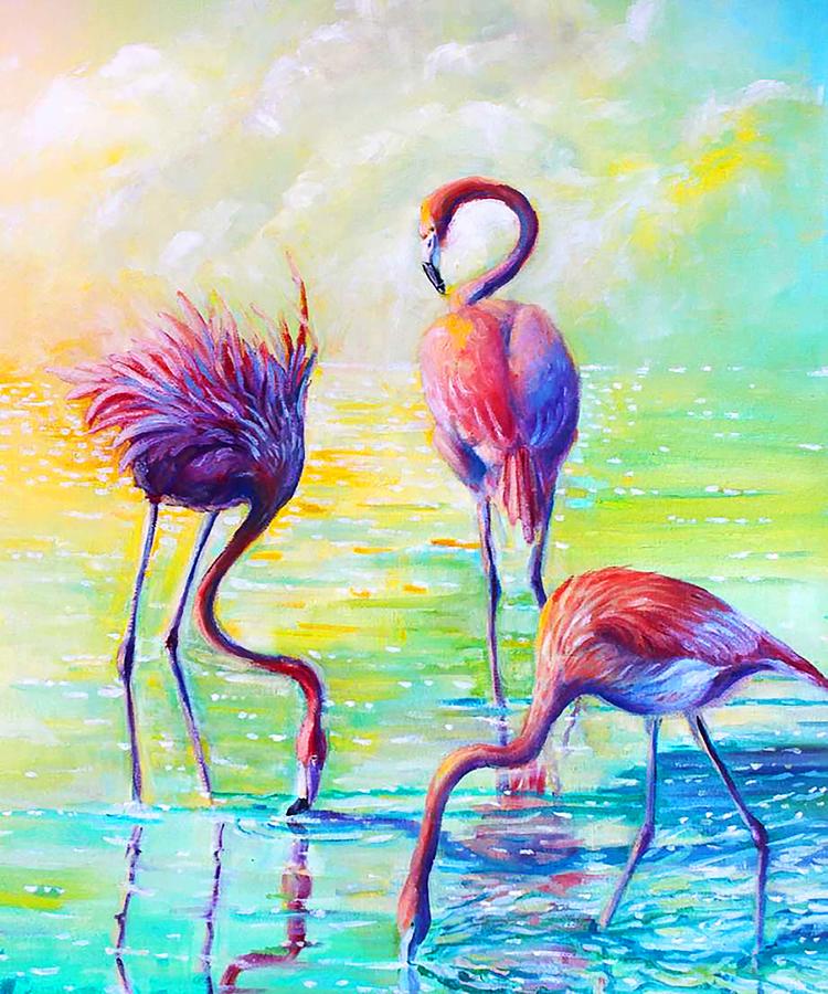 Flamingo Pink Painting by Issam Lachtioui - Pixels