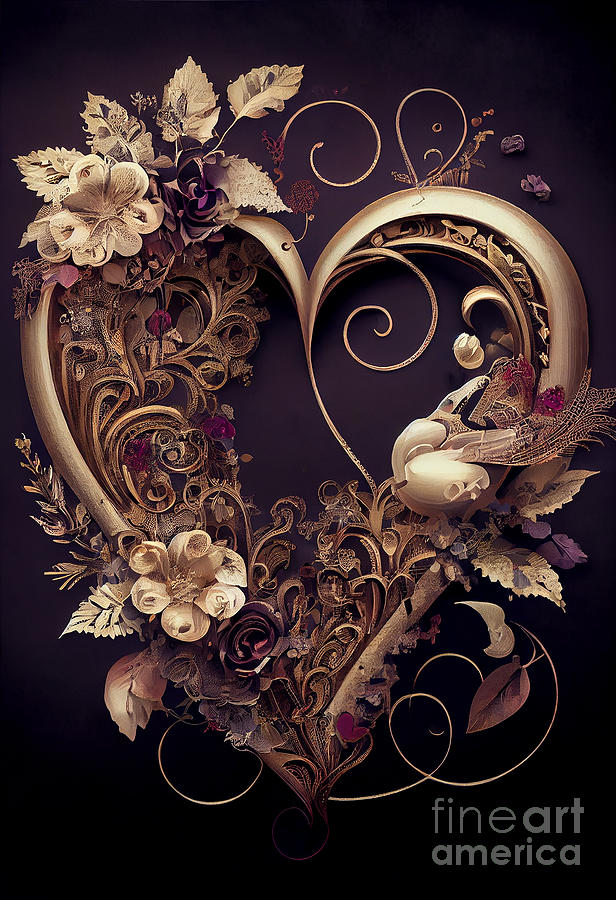 Flowers Still Life Digital Art - Flower heart #6 by Sabantha